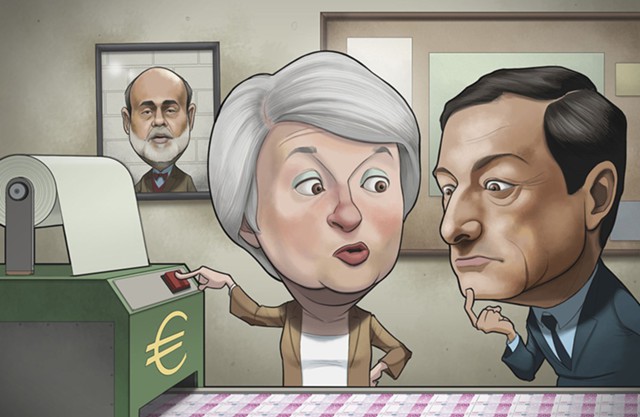 ЕЦБ обошел ФРС по объему